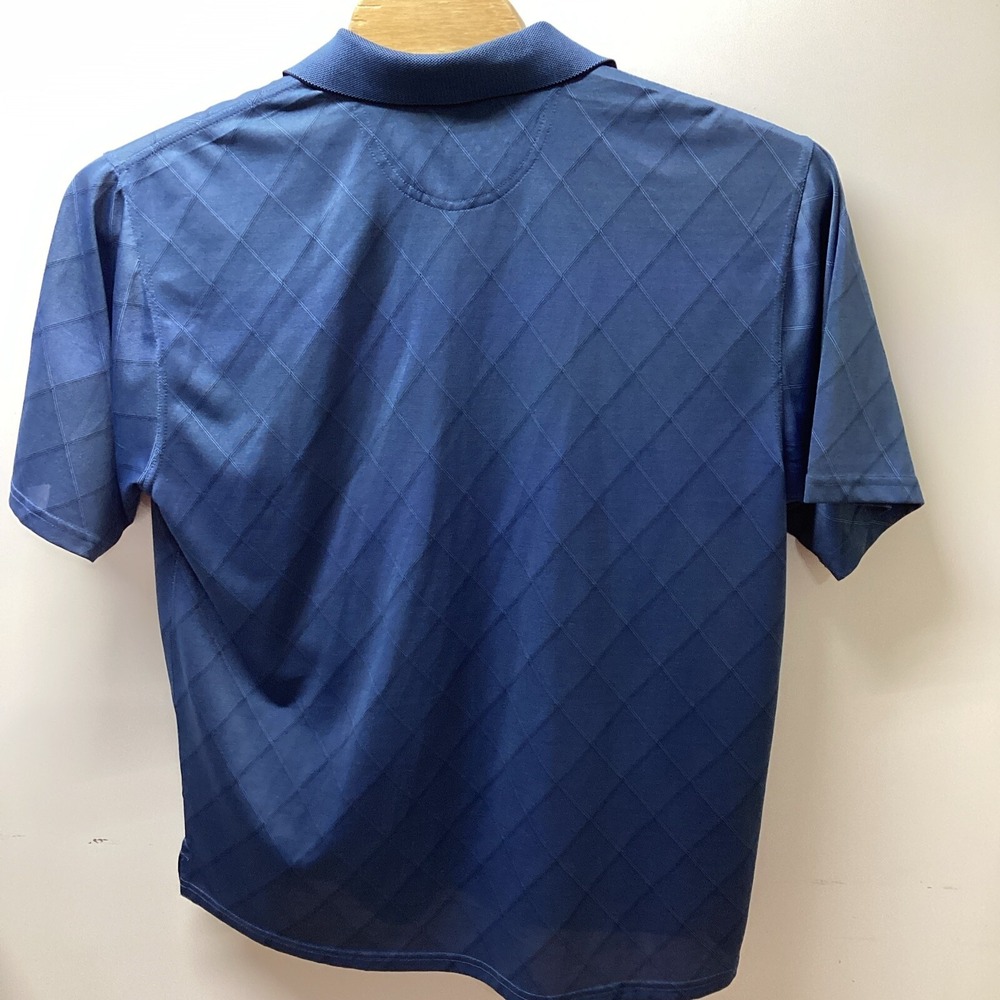 Greg Norman Play Dry Mens XL Blue Diamond Jacquard Performance Golf Polo Shirt - Picture 6 of 11